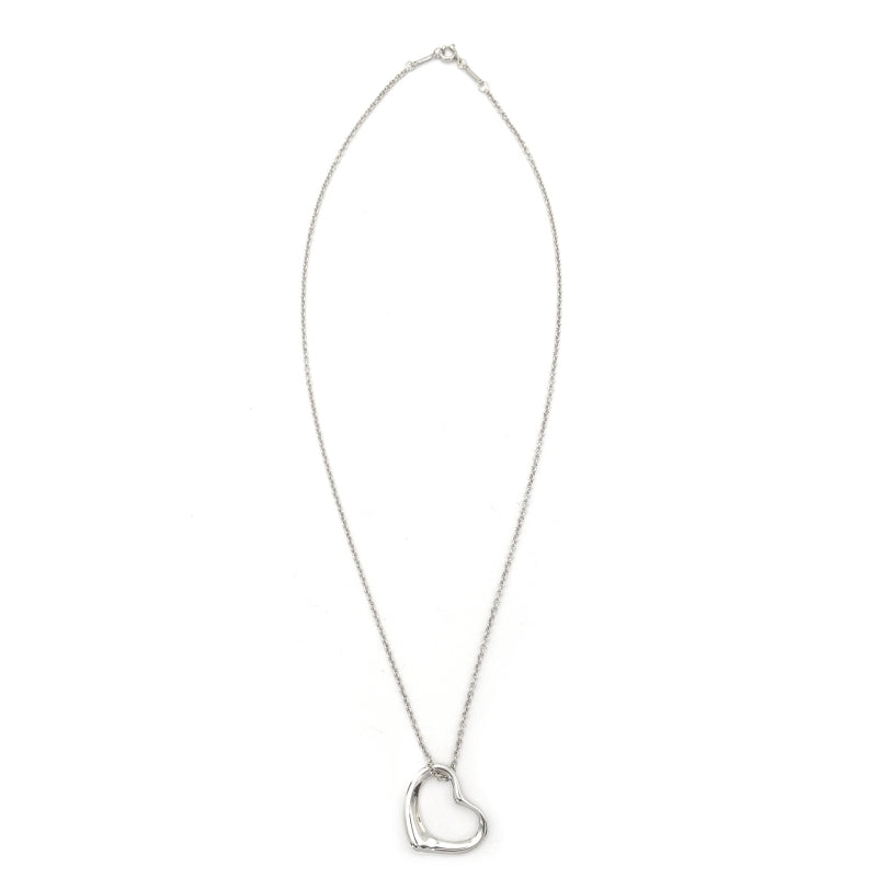 Tiffany & Co. Open Heart Necklace Elsa Peretti Silver 925 Approximately 5g