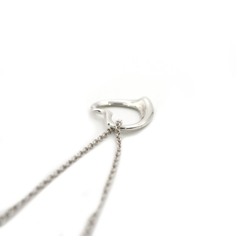 Tiffany & Co. Open Heart Necklace Elsa Peretti Silver 925 Approximately 5g