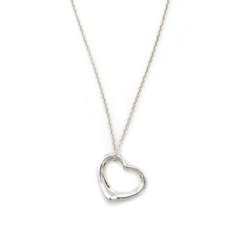 Tiffany & Co. Open Heart Necklace Elsa Peretti Silver 925 Approximately 6g