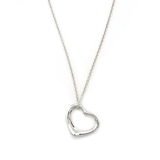 Tiffany & Co. Open Heart Necklace Elsa Peretti Silver 925 Approximately 6g
