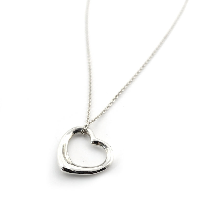 Tiffany & Co. Open Heart Necklace Elsa Peretti Silver 925 Approximately 6g