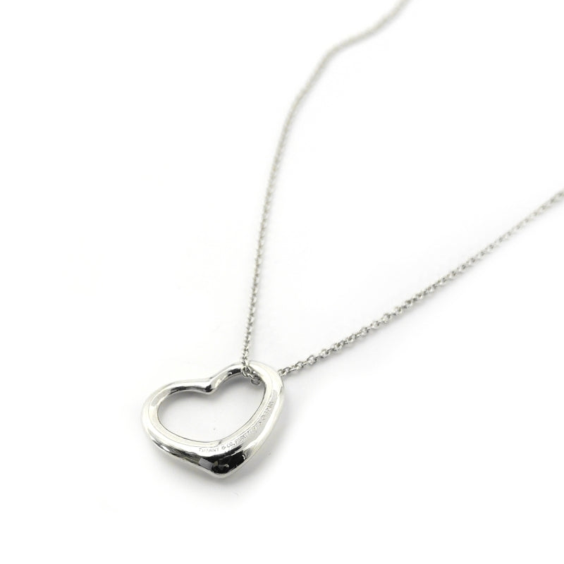 Tiffany & Co. Open Heart Necklace Elsa Peretti Silver 925 Approximately 6g