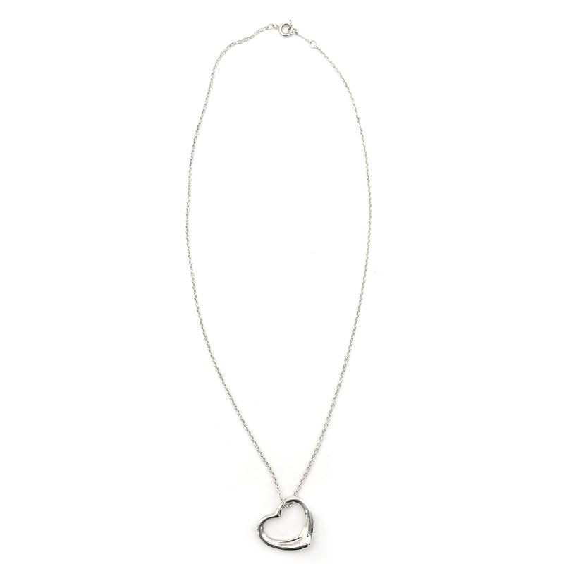 Tiffany & Co. Open Heart Necklace Elsa Peretti Silver 925 Approximately 6g