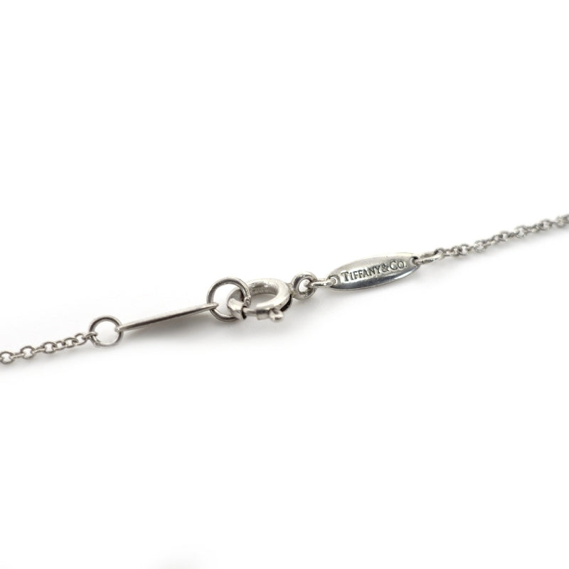 Tiffany & Co. Open Heart Necklace 1P Pink Sapphire Silver 925 Approximately 3g