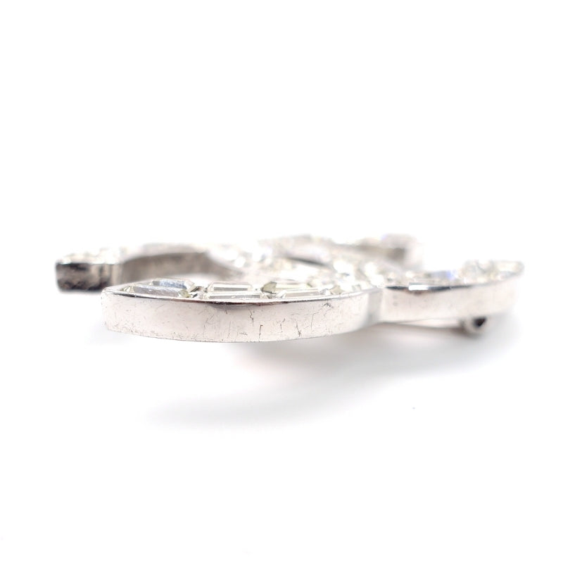 CHANEL Coco Mark Brooch with Rhinestones, Silver 01P 7-5-803