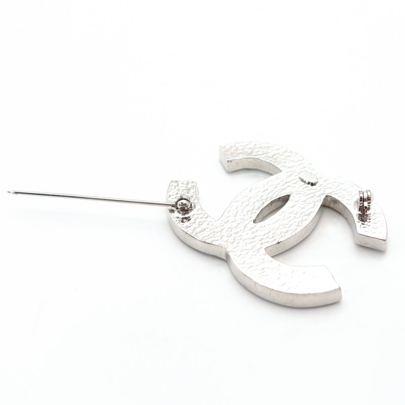 CHANEL Coco Mark Brooch with Rhinestones, Silver 01P 7-5-803