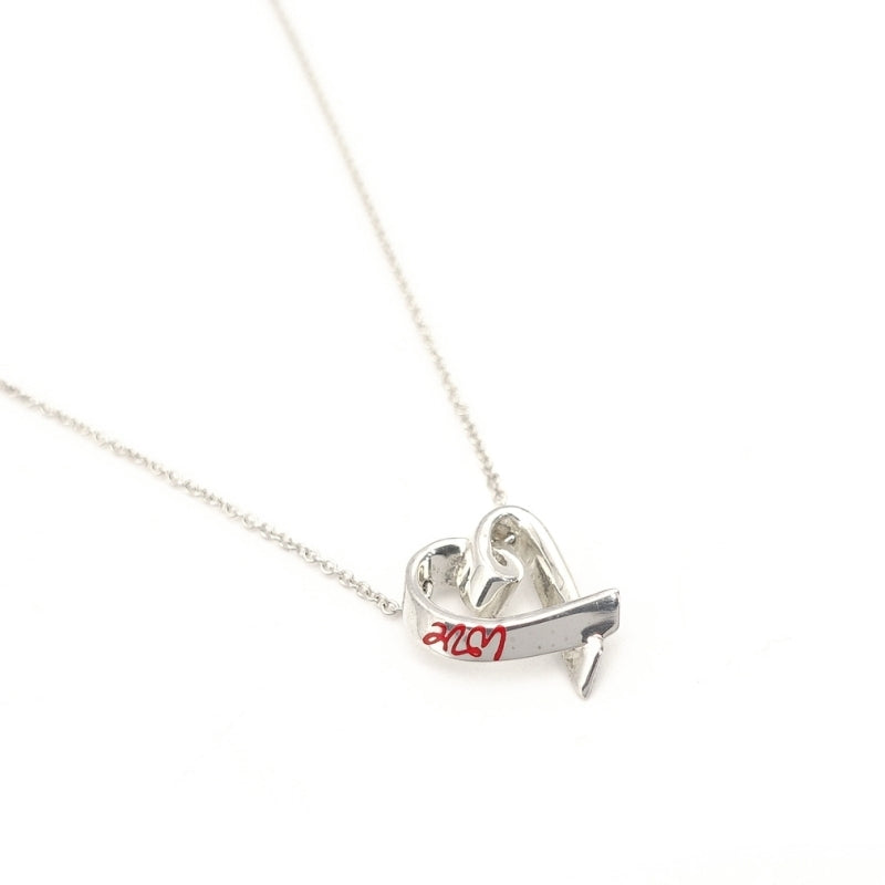 Tiffany & Co. Love Heart Necklace Silver 925 Silver Approximately 2g