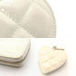 CHANEL Coco Mark Matelassé Patent Leather White Charm Coin Case