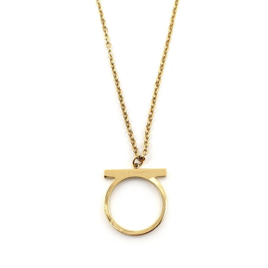 Salvatore Ferragamo Gancini Necklace Gold Logo