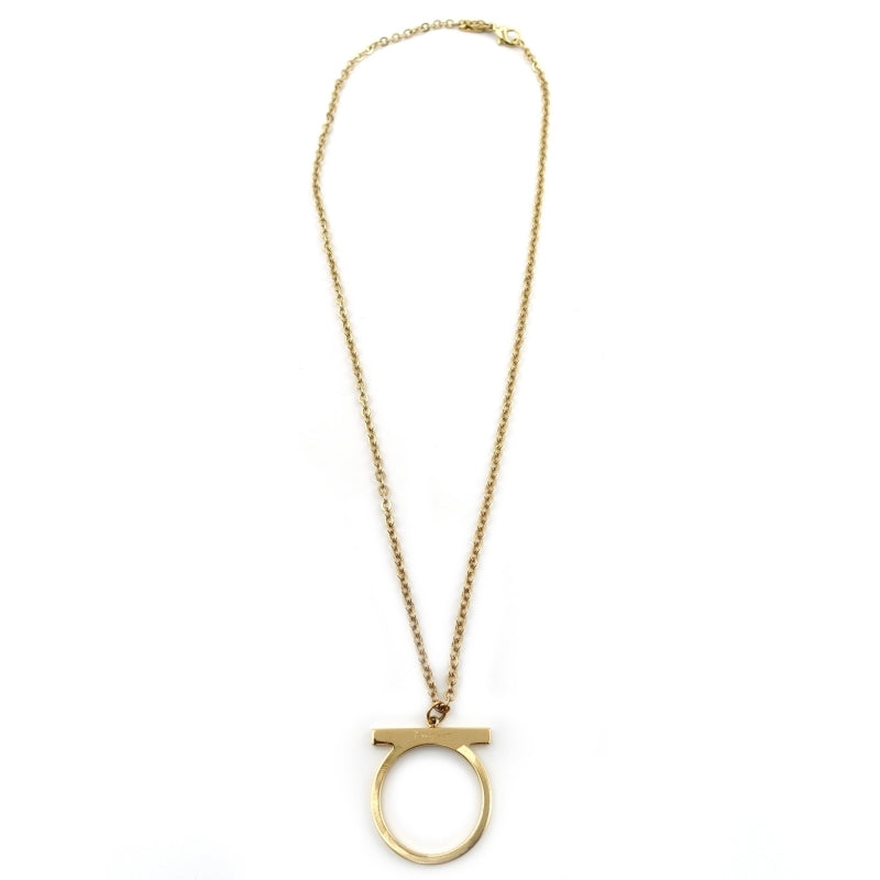 Salvatore Ferragamo Gancini Necklace Gold Logo