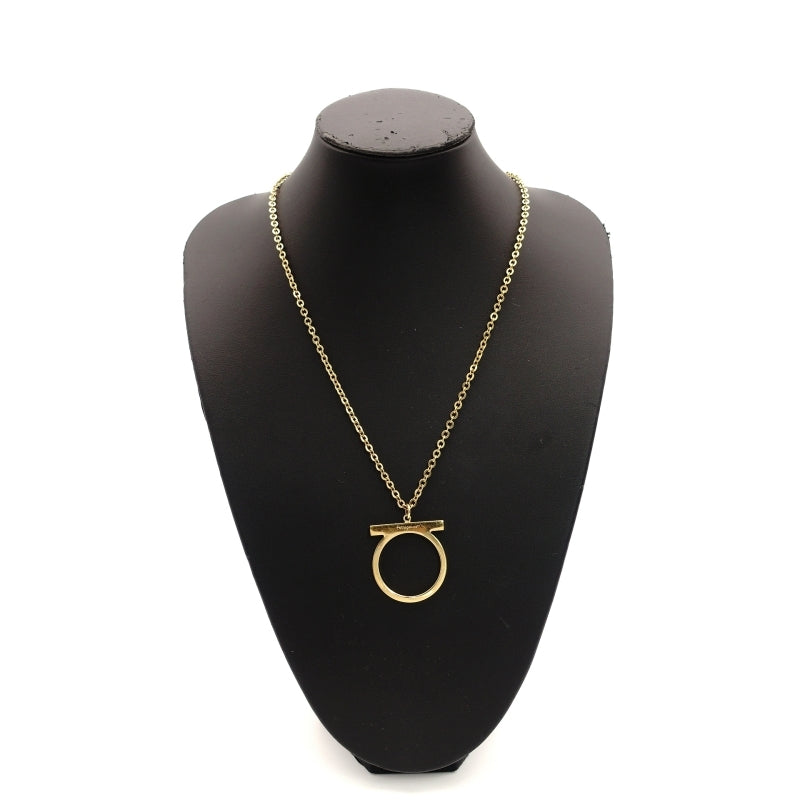 Salvatore Ferragamo Gancini Necklace Gold Logo