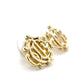 Christian Dior Emblem Earrings Vintage Gold Logo 7-6-523