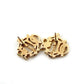 Christian Dior Emblem Earrings Vintage Gold Logo 7-6-523