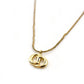 Christian Dior CD Logo Necklace Gold Vintage 7-6-620
