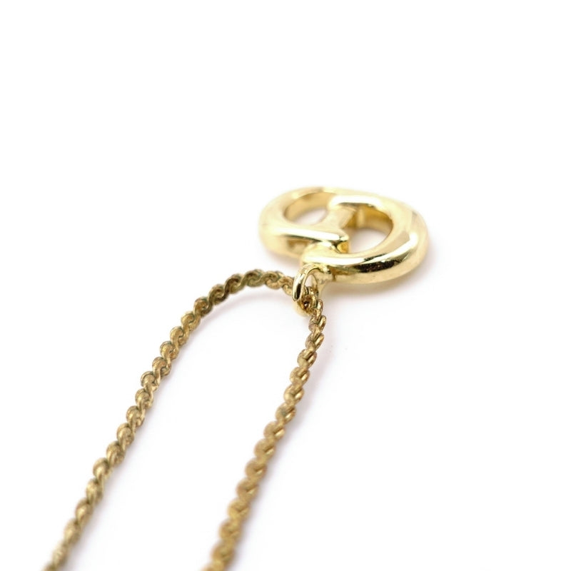 Christian Dior CD Logo Necklace Gold Vintage 7-6-620