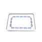 HERMES Chaine d'Ancre Square Plate White × Blue With Box 6-6-815