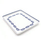 HERMES Chaine d'Ancre Square Plate White × Blue With Box 6-6-815