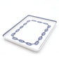 HERMES Chaine d'Ancre Square Plate White × Blue With Box 6-6-815