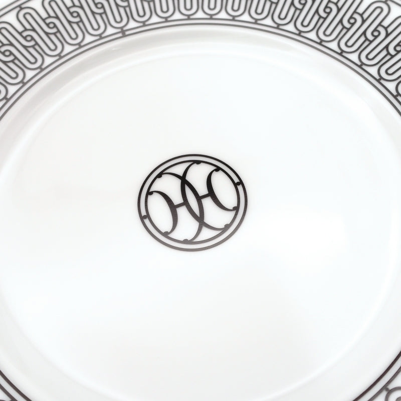 HERMES H Deco Plate Set of 2 Ash Deco Pair Plate Porcelain Diameter 22.5 cm 6-6-819