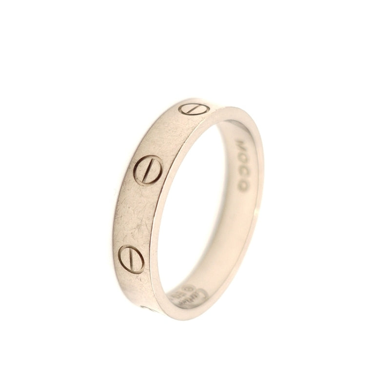 Cartier Mini Love Ring #58 Approx. Size 18 K18 White Gold 750 Approx. 5.1g Initial Engraved 7-1-489