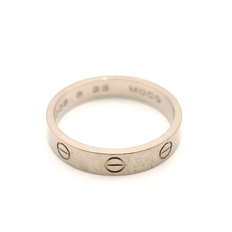Cartier Mini Love Ring #58 Approx. Size 18 K18 White Gold 750 Approx. 5.1g Initial Engraved 7-1-489