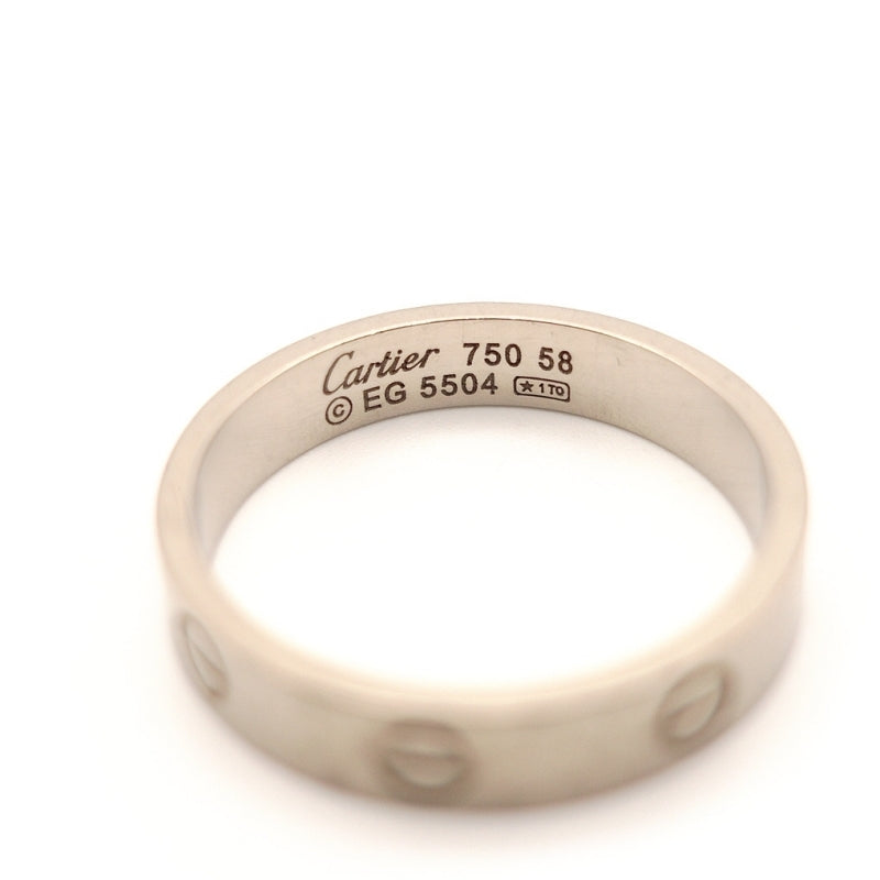 Cartier Mini Love Ring #58 Approx. Size 18 K18 White Gold 750 Approx. 5.1g Initial Engraved 7-1-489