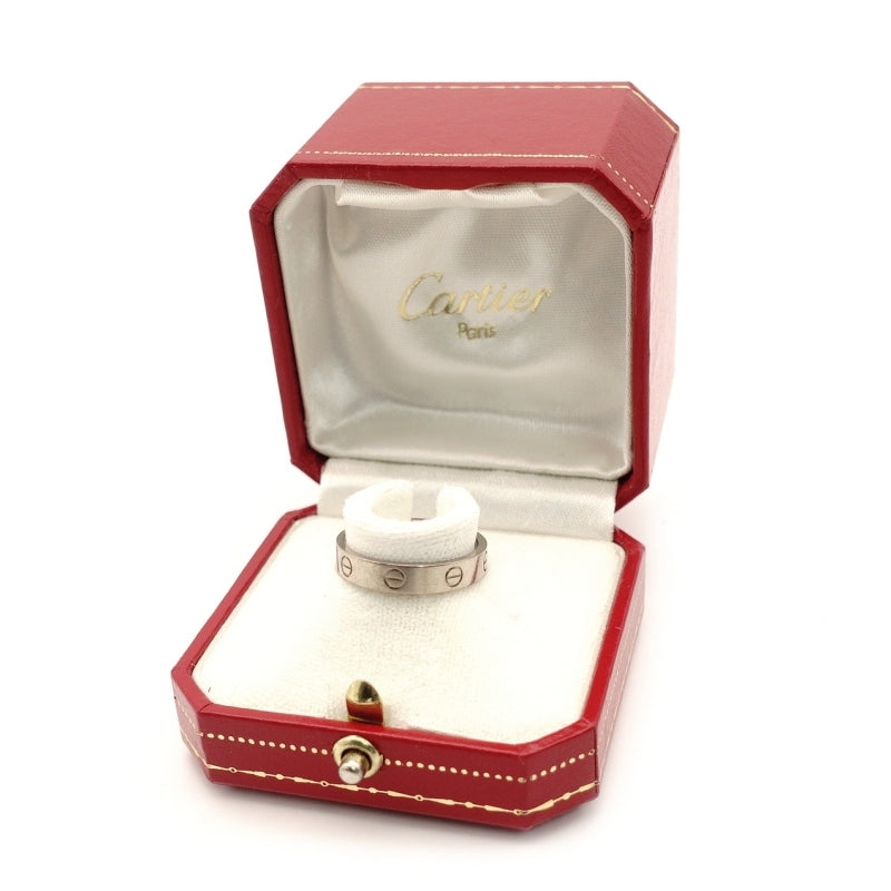 Cartier Mini Love Ring #58 Approx. Size 18 K18 White Gold 750 Approx. 5.1g Initial Engraved 7-1-489