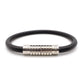 LOUIS VUITTON Bracelet Black Male Leather Silver Hardware