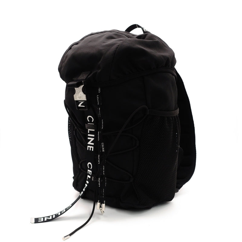 CELINE Backpack Nylon Black Rucksack Trekking Logo Black Men's 7-7-669