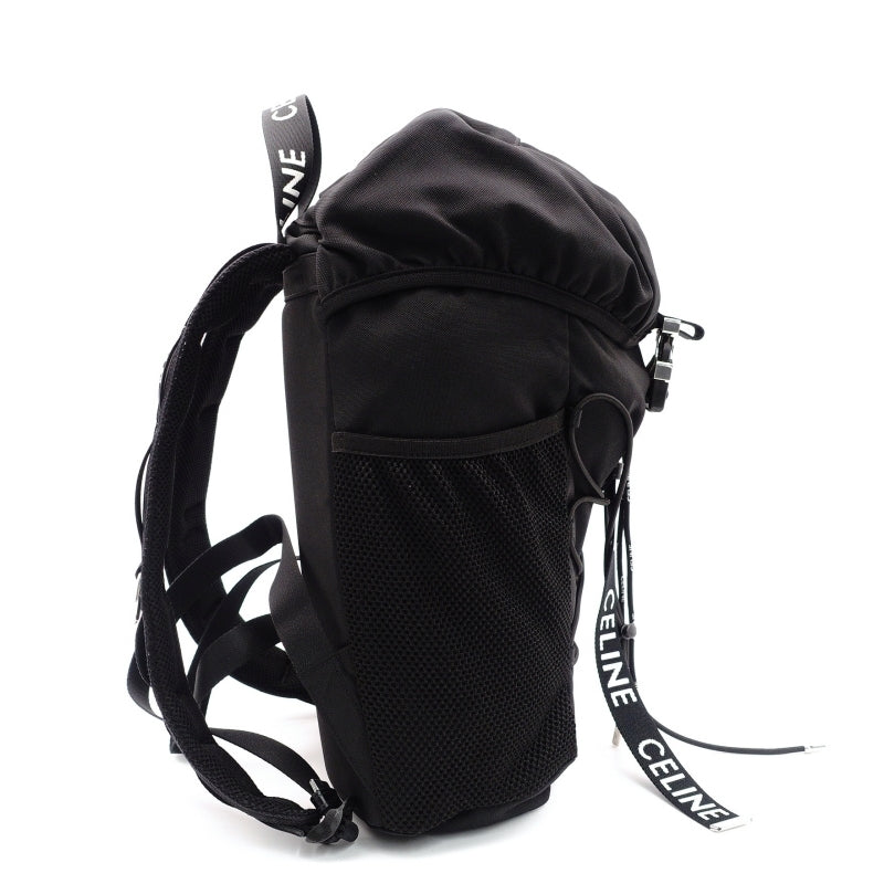 CELINE Backpack Nylon Black Rucksack Trekking Logo Black Men's 7-7-669