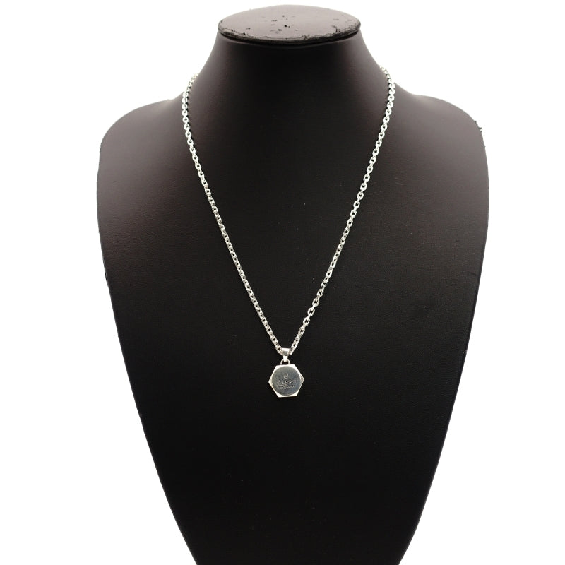 GUCCI Silver Necklace Sterling Silver 925 Unisex Logo 7-2-348