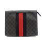 GUCCI Off-Dia Clutch Bag Gray PVC Men's Pouch 7-7-605