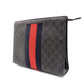 GUCCI Off-Dia Clutch Bag Gray PVC Men's Pouch 7-7-605