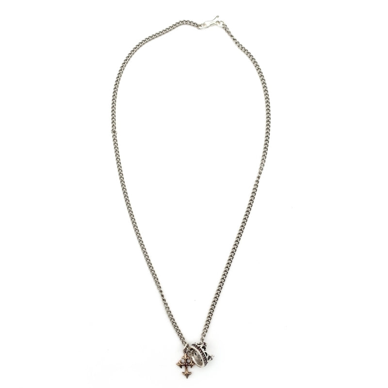 Lord Camelot Necklace Sterling Silver 925 Crown LC Cross Approx. 8g 7-7-571