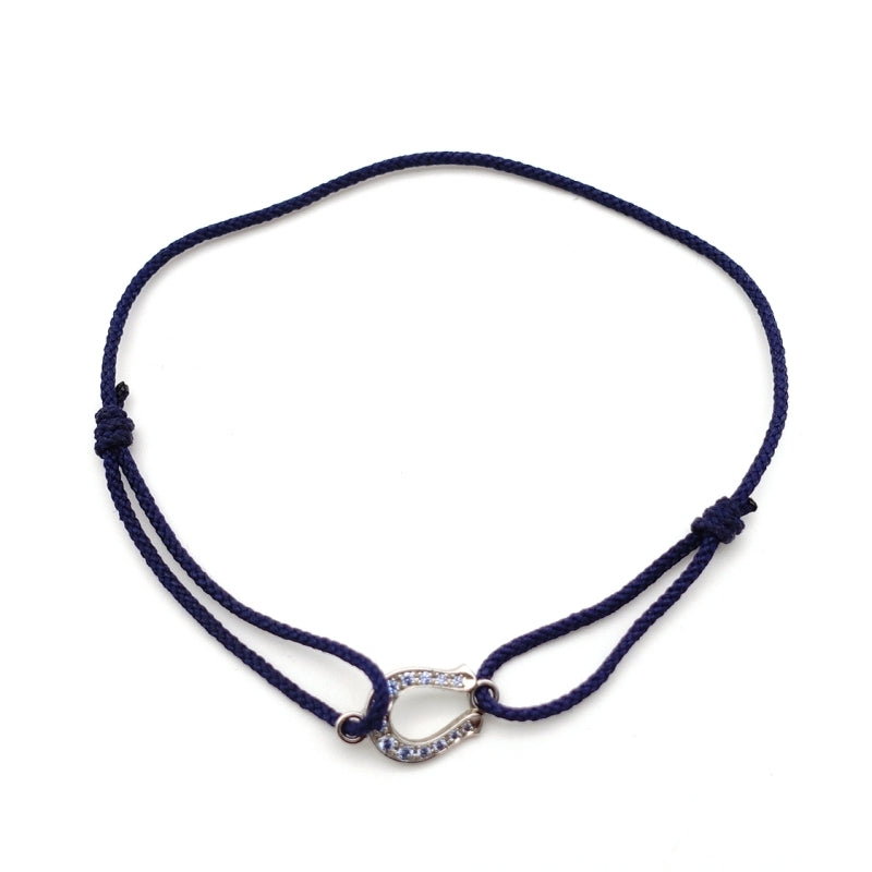 SYMPATHY OF SOUL Horseshoe Bracelet Sterling Silver 925 Anklet Rhinestone Approx. 1g 7-7-572