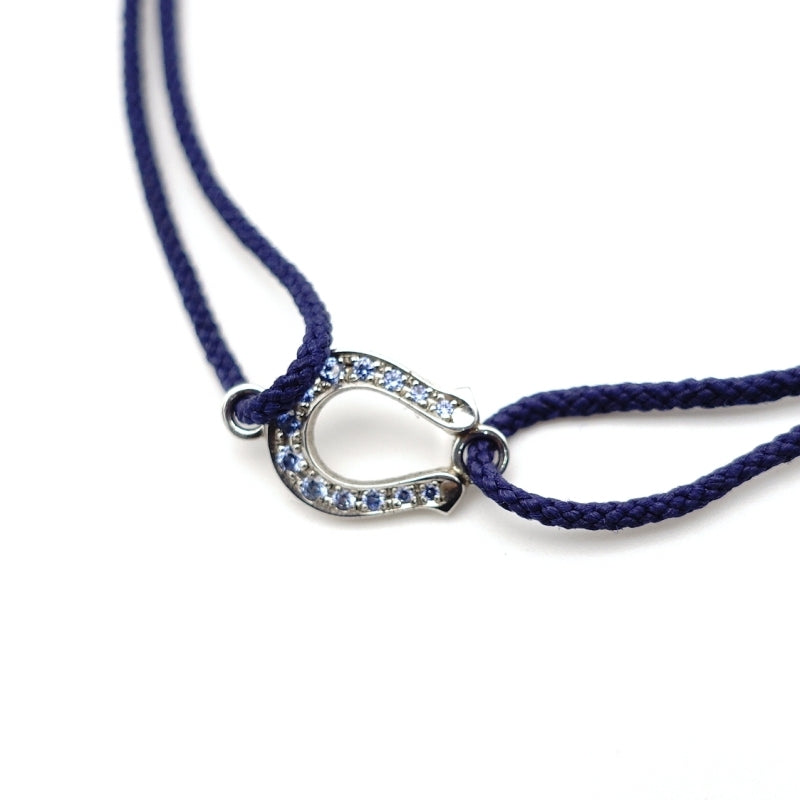 SYMPATHY OF SOUL Horseshoe Bracelet Sterling Silver 925 Anklet Rhinestone Approx. 1g 7-7-572