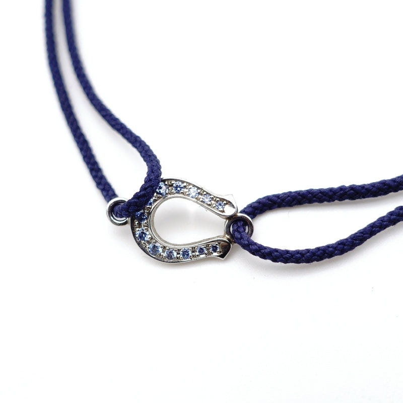 SYMPATHY OF SOUL Horseshoe Bracelet Sterling Silver 925 Anklet Rhinestone Approx. 1g 7-7-572