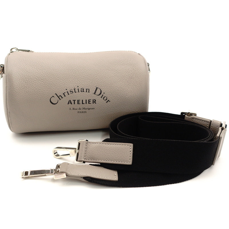 DIOR Atelier Roller Bag Leather Gray Shoulder Bag