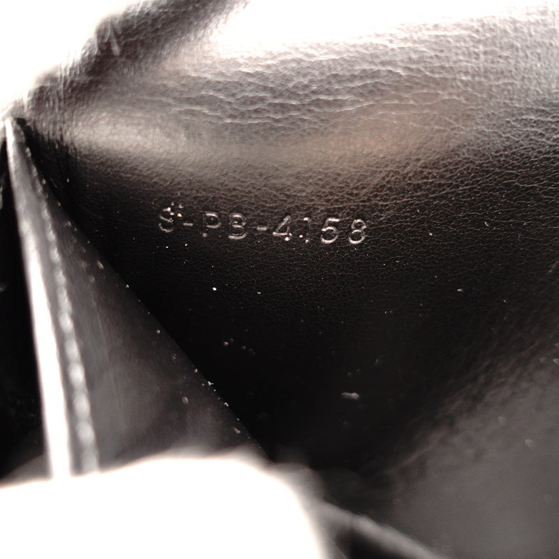 CELINE Large Flap Wallet Black Leather Black Wallet Long Wallet Logo 7-7-1103