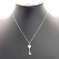 Tiffany & Co. Heart Key Necklace Silver 925 Diamond Approximately 4g