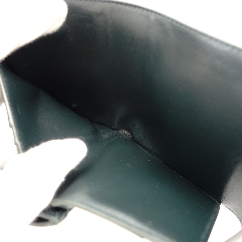 Celine Small Trifold Wallet Leather Mini Wallet Green Folding Wallet Green 7-7-270