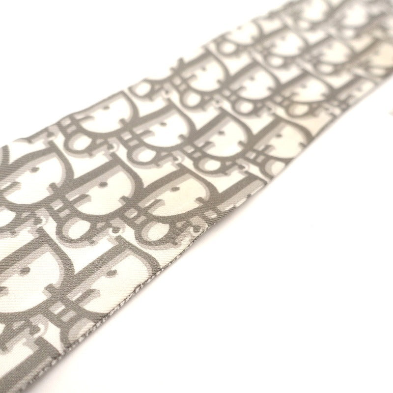 Christian Dior Mitzah Scarf Silk White Gray With Box 7-8-065