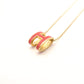 HERMES Pop Ash H Logo Necklace Orange Gold Hardware With Box 7-6-452