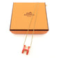 HERMES Pop Ash H Logo Necklace Orange Gold Hardware With Box 7-6-452