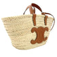 CELINE Classic Panier Triomphe Gogo Bag Handbag Raffia Brown 2-Way