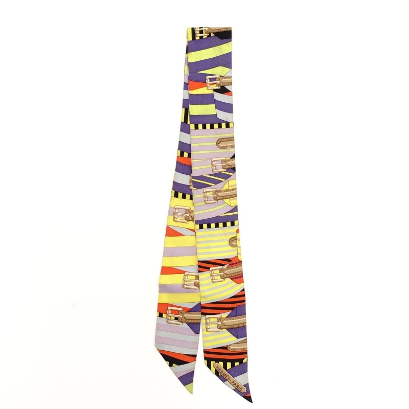 HERMES Twilly Silk Scarf 100% Silk Multicolor 7-6-802