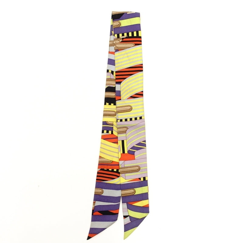 HERMES Twilly Silk Scarf 100% Silk Multicolor 7-6-802