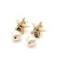 CHANEL Coco Mark Star Earrings with Faux Pearl and Gold CC Logo 7-7-901