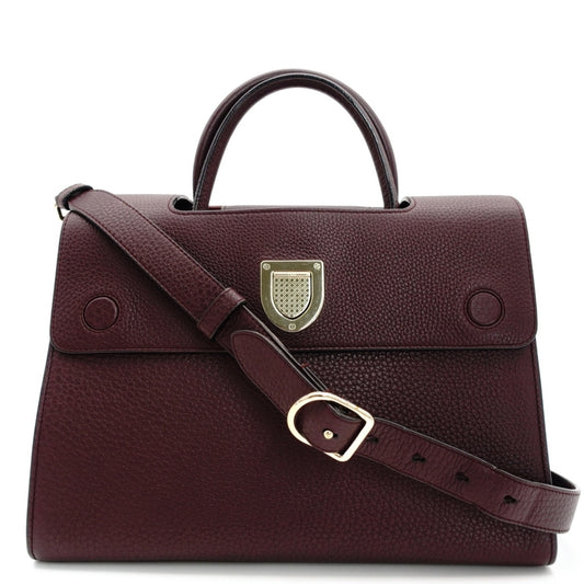 DIOR Eva Handbag Leather Purple 2-Way