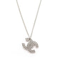 CHANEL Coco Mark Necklace CC Logo Silver 03P 7-7-897